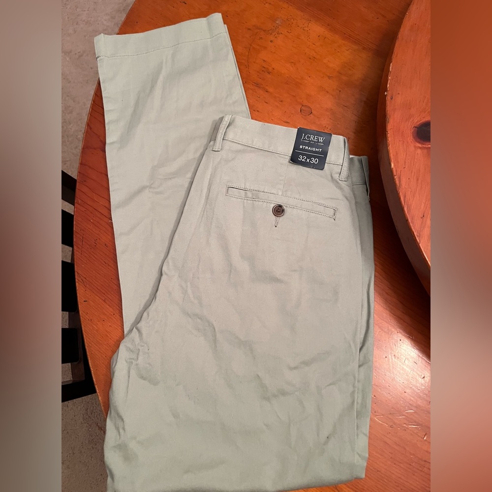 J. Crew Men's Light Green Pants Size 32 x 30 New With Tags